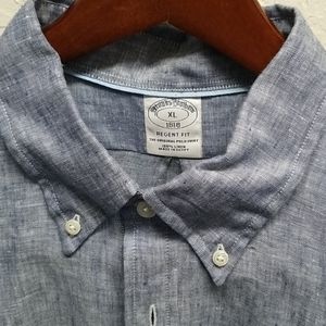 Brand New Men's Brooks Brother Egyptian Linen Blue